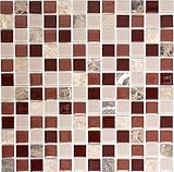 Mosaikfliese selbstklebend Transluzent Stein beige braun Glasmosaik Crystal Stein beige braun emperador MOS200-4M352