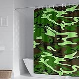 Beydodo Badewanne Vorhang 150x180 Wasserdicht, Bad Duschvorhang Antischimmel Polyester Waschbar Modern Tarnung
