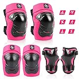 ValueTalks Kinder Schützer inliner Schonerset Schutzausrüstung Kinder Knieschoner Ellenbogenschoner Rollschuhe Schützer Protektorenset für Skateboard Roller Skaten F