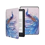 LWCOTTAGE Hüllen Für Kindle - Smart Cover Für Amazon Kindle Case Für Kindle Paperwhite 4/3/2 Cover Für Kindle Oasis Cover Für Kindle Voyage Blue Peacock, Blue Peacock, 10Th Gen 2019