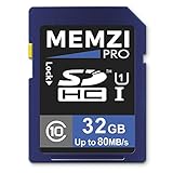 MEMZI PRO SDHC-Speicherkarte (32 GB, Klasse 10, 80 MB/s, für Panasonic Lumix DMC-TZ71, DMC-TZ70, DMC-TZ70EG, DMC-TZ61, DMC-TZ60, DMC-TZ58, DMC-TZ57, DMC-TZ57EG Digitalk