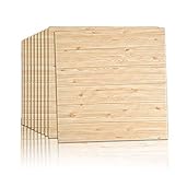 uyoyous Holzmaserung tapete, 3D Holzmaserung Selbstklebend Wandpaneele - 70 x 70 cm Moderne Ziegel Steinoptik Wandaufkleber Wandpapier Schalldicht für Wohnzimmer, Schlafzimmer - 10 Stück