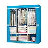 Kleiderschrank Kommode Tragbare Schrankorganisator Kleiderschrankschränke, Kleiderschrank Organizer Lagerregale mit hängendem Gestell, Vliesstoffabdeckung, schnell und einfach zu montieren, 126 * 45 *