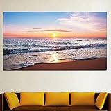 Quuzee 5D Groß Diamant Painting Bilder Sonnenuntergang Am Strand 50x150cm Erwachsene DIY 5D Diamant Malerei Nach Zahlen Set Vollbohrer Strass Stickerei Kreuzstich Kunsthandwerk Wohnzimmer Wand Dek