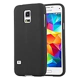 Cadorabo Hülle für Samsung Galaxy S5 Mini / S5 Mini DUOS in Frost SCHWARZ - Handyhülle aus flexiblem TPU Silikon - Silikonhülle Schutzhülle Ultra Slim Soft Back Cover Case Bump