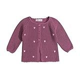 YQYJA Kleinkind Baby Mädchen Wolle Strickjacke Strickpullover Mantel Jacken Herbst Winter Oberbekleidung Outfit (Violett, 12-18 Monate)