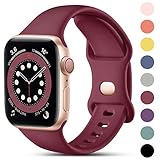 CeMiKa Kompatibel mit Apple Watch Armband 41mm 40mm 38mm, Ersatz Silikon Sport Armbänder Kompatibel mit iWatch Armband Series 7 6 5 4 3 2 1 SE, 38mm/40mm/41mm-M/L, W