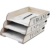 3er Set Holz Ablagefächer Mail in 3 Sorten, stapelbar, Organizer Briefablage Postablage Ablagesy