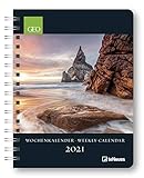 GEO Wochenkalender - Buchkalender Deluxe 2021 - Kalenderbuch A5 - Taschenkalender - teNeues-Verlag - Taschenplaner mit Spiralbindung - 17 cm x 22 cm - Kunstk