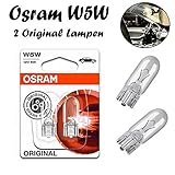 2x Original Osra.m W5W 12V 2825-02B Standard Ersatz Halogen Birne für Standlicht Positionslicht Bremslicht Hecklicht Innenlicht Leselicht Blinker seitlich E-geprü