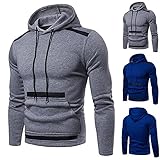 HUYURI Herren Kapuzenpullover Kapuzenjacke Slim Fit Hoodie Moden Sweatshirt Langarm Pullover-Shirt mit Kapuze Sportjacke Outdoorjack