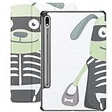 Grüner Hintergrund Puppy Dog Samsung Tab A Hülle für Samsung Galaxy Tab S7/s7 Plus Samsung Galaxy Tab S7 Hülle Stand Rückseite Samsung Galaxy Tab E Hülle für Galaxy Tab S7 11 Zoll S7 Plus 12.4 Z