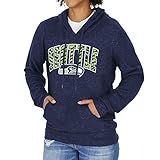 Zubaz Damen Soft Hoodie, Damen, NFL Seattle Seahawks Damen Soft Hoodie mit vertikaler Grafik, Marineblau, XL, NFL Women's Soft Hoodie, Teamfarbe, X-Larg