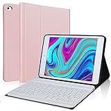 IVEOPPE iPad Mini Tastatur Hülle für iPad Mini 7.9 Zoll 5 /iPad Mini 4/3/2/1, iPad Mini Hülle Deutsches QWERTZ Tastatur, Folio Smart Slim Tablette Cover mit Abnehmbarer Tastatur (Rosé Gold)