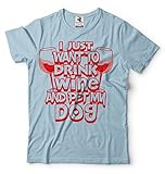 Silk Road Tees Herrenhaustierbesitzer T-Shirt Lustiges Wein Trinken Dog Fan-T-Shirt Medium Hellb
