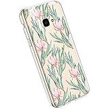 Ysimee Hülle kompatibel mit Samsung Galaxy Xcover 4 Handyhülle, Transparent Weiche Silikon Schutzhülle Malerei Muster Blumen Design [Crystal Klar] TPU Bumper Dünne Stoßfeste Hülle, Blume -6