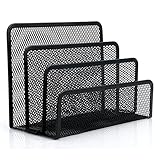 YKW Black Mesh File Organizer Brief Sortierer E-Mail-Business-Dokument Tablett Schreibtisch Büro-Organizer-Halter Org