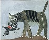 Pablo Picasso Cat catching a bird 22 04 1939 c28556 A4 Canvas - Gestreckt, fertig zum Aufhängen (12/8 inch)(31/20 cm) - Film Wanddekoration Kunst Schauspieler Schauspielerin Geschenk Anime Autok