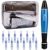 PIPM Dermapen Elektrische Microneedling Pen Micronadeln Maschine microneedling roller Wiederaufladbar Microneedle Haut Reparatur-Tool Set, 12PCS 36Pin Nadeln Patronen für Gesicht Hautverjüngung A1