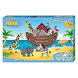 Hama Perlen 3045 Geschenk-Set Arche Noah mit ca. 5.000 bunten Midi Bügelperlen mit Durchmesser 5 mm, Motivvorlagen und 5 Stiftplatten, inkl. Bügelpapier, kreativer Bastelspaß für Groß