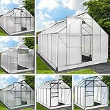 BRAST Gewächshaus Aluminium mit Fundament rostfrei 38 Modelle 190x190x195cm - 490x250x235cm TÜV geprüft 6mm Platten 310x250x205cm Grü
