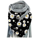 Schal Kuschelige warme und wunderschöne Damen Poncho mit verschiedenen Muster Warm Weich Strickschal Karo Winterschal Herbstschal Wolleschal Frauen Deckenschal Halstuch Winter Weihnachtsdruck S