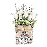 goodjinHH 01 Frühling simulierter Blumenkranz Kranz Wandbehang Blumenkorb Türdekoration Rosenkranz Türkranz Frühling Ganzjährig Kranz Tür Kranz Frühlingskranz Haustür Dek