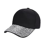 TUDUZ Baseballkappe für Damen, Strass-Form, Snapback, Weiß