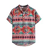 wuitopue Herren-Shirts Verkauf Verkauf Clearance Herren Strickjacke Kurzarm Hawaii Strand Blumen Hemd Herren Rollkragen Hemd UK Stock Winter Warm Tops Bluse EU Größe S-XXXXXL, Siehe Abbildung26, XXL