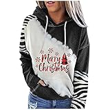 LAKOYA Damen Christmas Hoodie Sweatshirt Pullover mit Kapuze Herbst Winter Lightweight Kapuzenpullover Lässig Oberteil Mode Vintage Kapuzenpulli mit T