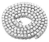 Halukakah Herren Goldkette Iced Out,5.5MM Herren Tenniskette Platin überzogen Weißgold Halsband Halskette 50.5cm,Labordiamant Zinken-Set,Geschenk für I