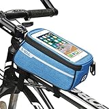 Fahrradrahmentasche, Fahrraddachrohr Wasserdichte Tasche, TPU-Touchscreen, Fahrrad-Telefonhalter für iPhone XS MAX XR X 8 7 6 6S Plus Samsung S9 LG 6 Zoll oder weniger,B