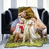Fotodecke mit Eigenem Foto Name,Super Weich Personalisierte Foto Decke Selbst Gestalten Bedrucken Lassen Kuscheldecke Geschenk für Freunde Familie Geburtstag Weihnachten(1 Foto)
