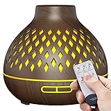 FRECOO Aroma Diffuser, 400 ml Ultraschall-Luftbefeuchter mit kühlem Nebel, BPA-Free Aromatherapie Diffusor Ätherische Öle Luftbefeuchter für zuhause, Yoga, Spa Schlafzimmer - Schw