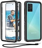 Beeasy Kompatibel mit Samsung Galaxy A51 Hülle, IP68 Zertifiziert wasserdichte Outdoor Handyhülle, 360 Grad Schutzhülle mit Displayschutz, Staubdicht Sturzfest Stoßfest Bumper Cover A51 Case, Schw