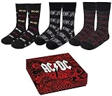 CERDÁ LIFE'S LITTLE MOMENTS Herren Bunt Baumwolle | AC DC 3es Set Lange Socken Offizieller Lizenz, 40-46