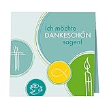 5 Danksagungskarten mit Umschlägen, Danksagungskarten zur Kommunion Konfirmation Firmung, Klappkarten im Set zu 5 Stk.'Kreise'