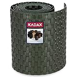 KADAX Zaunband aus Technorattan, 19 x 255 cm, 10 Farben, Sichtschutzstreifen, Sichtschutz Rolle, Windschutz für Balkon, Terrasse, wetterfeste Zaunmatte, Gartenzaun (Grün)