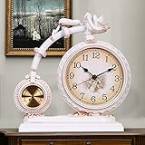 DAMAI STORE Wohnen Schlafzimmer Ornaments Harz Uhr/Uhr Sit Mute Uhr Home Decoration / 34 * 34 * 10cm (Color : White)