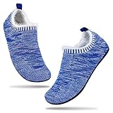 Sosenfer hausschuhe Damen Herren Warme Bequem pantoffeln rutschfest Slip on Flache Plüsch hüttenschuhe cozy slippers Unisex-BLANMAORONG-47