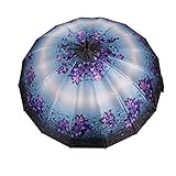 XJYJF Regenschirm starker Langer Regenschirm for Frauen Männer Winddicht Multicolor dauerhaft Leichter ärgerlicher Auto offener Regenschirm ，Sonnenschutz (Color : 01flower, Size : Free)