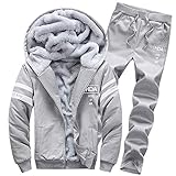 Trainingsanzüge Herren Baumwolle Mit Kapuze Streatwear Joggingsuit Jogginganzug Kleidung Ultra Warmes Long Sleeve Hoody Trainingsjacke + Hoodie-Sporthose Sportanzug 2-Teiliges Outdoor Jogger F