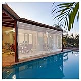 HJSLF Transparente Planen Outdoor-Vorhänge Wasserdicht 0,5mm Outdoor-Seiten-Plane 600g/m² Seitenwände Transparent für Pergola, 60 Größen (Color : Transparent, Size : 5.2x2.5M/17.1x8.2FT)