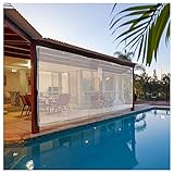 HJSLF Transparente Planen Outdoor-Vorhänge Wasserdicht 0,5mm Outdoor-Seiten-Plane 600g/m² Seitenwände Transparent für Pergola, 60 Größen (Color : Transparent, Size : 5.2x2.5M/17.1x8.2FT)