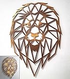 kh Teile Wanddeko Löwe Löwenkopf Holz 3D Wanddekoration Wandbild XXL Groß Innen Außen Wohnzimmer Garten Modern (optional Beleuchtung)