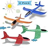 Sunshine smile Segelflugzeug,4 Stück 35cm Kinder Schaum Flugzeug,Schaum Flugzeug Spielzeug,wurf Segelflugzeug,Segelflugzeug Modell,Manuelles werfen Flugzeug,Flugzeug Outdoor-Sportarten Spielzeug