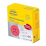 AVERY Zweckform 3859 selbstklebende Klebepunkte 250 Stück (negative Bewertungspunkte auf Rolle im Spender, Ø 19mm, Aufkleber trauriges Gesicht, Sticker zum Abstimmen, Bewerten und Kennzeichnen)