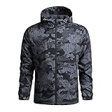 BGUK Herren Jacke Mantel Lässig mit Kapuze Regenmantel Windjacke Hell Wasserdicht Outdoorjacke Übergangs Windbreaker Sport Jacke Ideal für Radfahren Laufen Bergsteigen Groß Kleidung