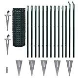 TOP MULTI Maschendrahtzaun Set Wildzaun grün - versandkostenfrei (D) (150cm Höhe x 10m Länge)