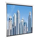 Amazon Basics – Projektor-Leinwand, 113 Zoll (287 cm), manuell ausziehbares Rollo, 4K/8K Ultra HDR 3D Ready (1:1)